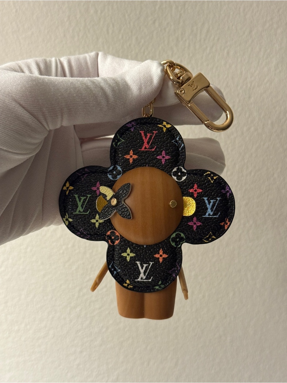 Multicolor Monogram Flower Charm Keychain